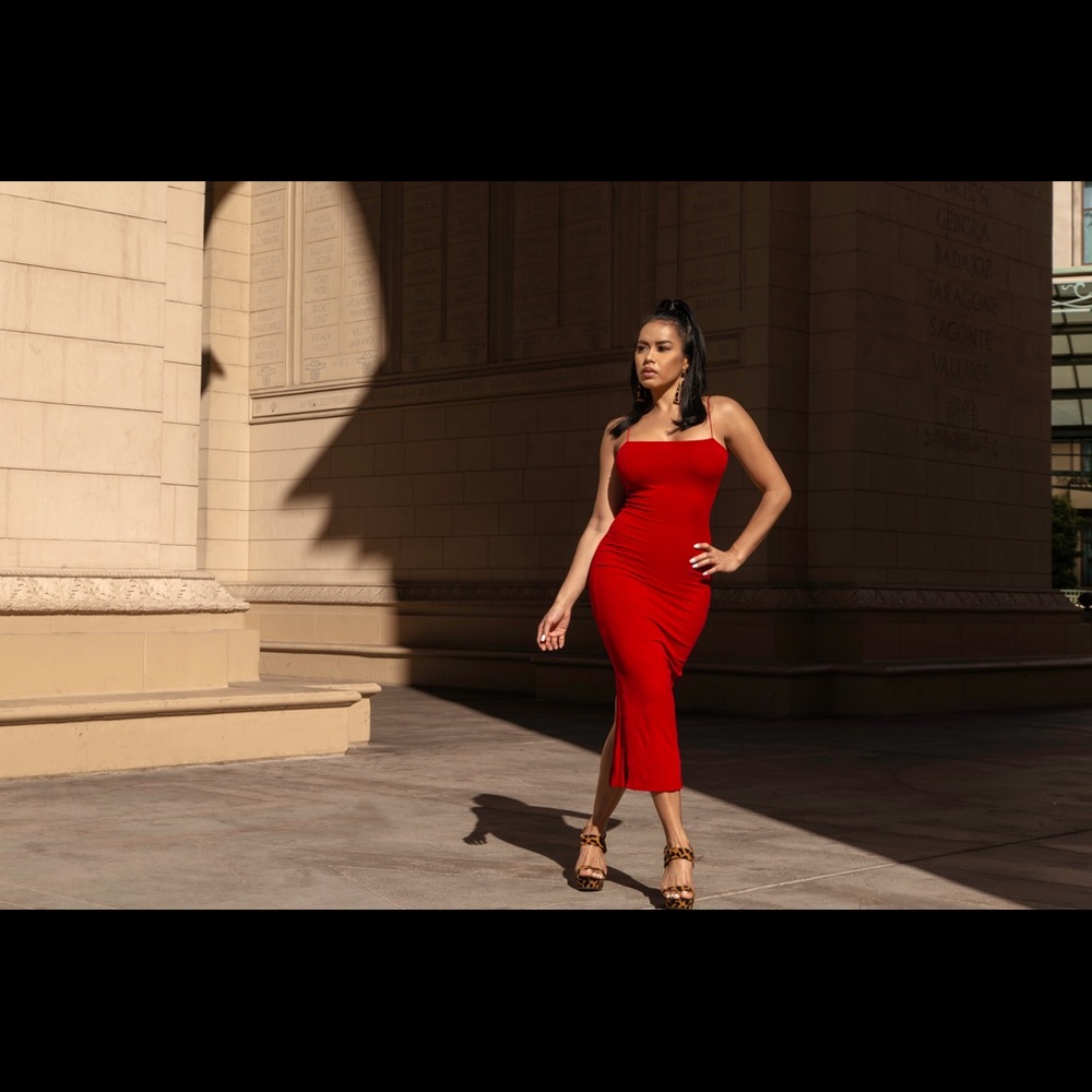 Priveè Label Red Sienna  Ribbed Dress - Picture 4 of 4